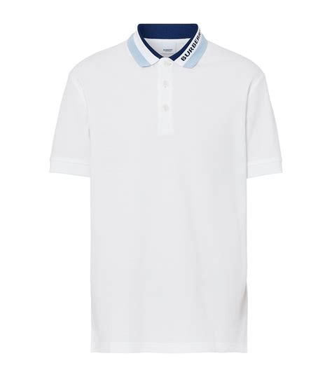 Web cotton piqué polo shirt in white 